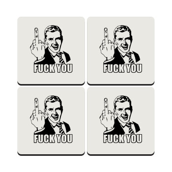 The finger, ΣΕΤ 4 Σουβέρ ξύλινα τετράγωνα (9cm)