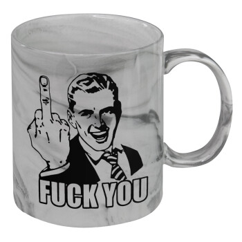 The finger, Κούπα κεραμική, marble style (μάρμαρο), 330ml