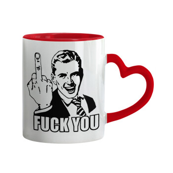 The finger, Mug heart red handle, ceramic, 330ml