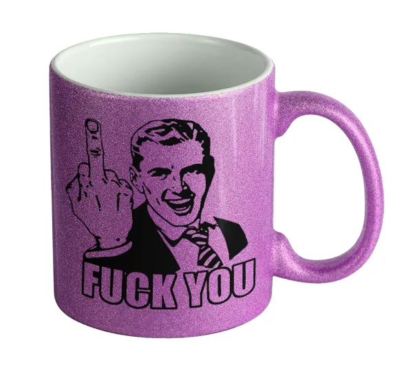 The finger — Κούπα Μωβ Glitter που γυαλίζει, κεραμική, 330ml