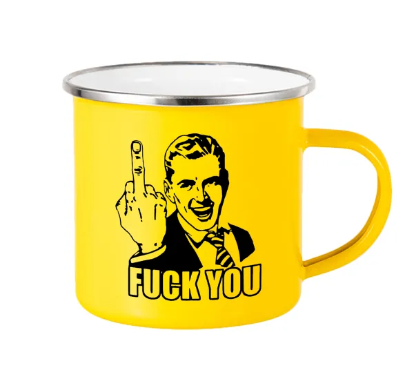 The finger — Yellow Enamel Metallic Cup 360ml