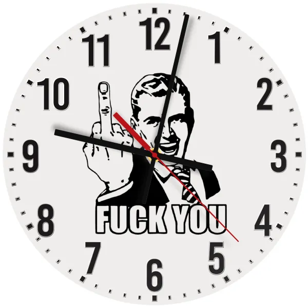 The finger — Wooden wall clock (30cm)