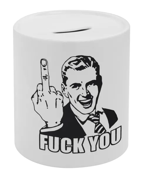 The finger — Porcelain money box with stopper