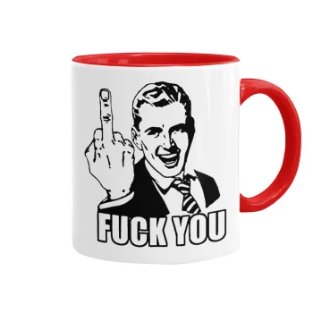 The finger, Mug colored red, ceramic, 330ml