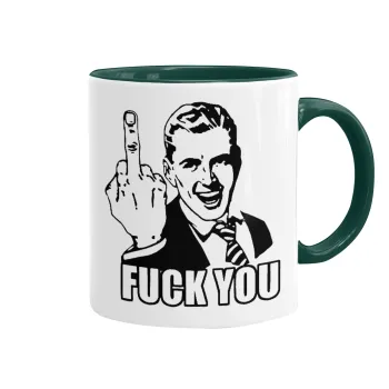 The finger, Mug colored green, ceramic, 330ml