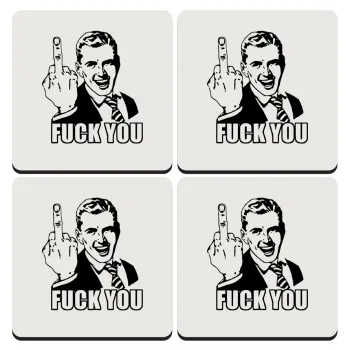 The finger, ΣΕΤ 4 Σουβέρ ξύλινα τετράγωνα (9cm)