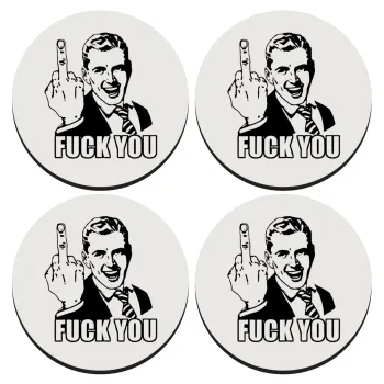 The finger, ΣΕΤ 4 Σουβέρ ξύλινα στρογγυλά (9cm)