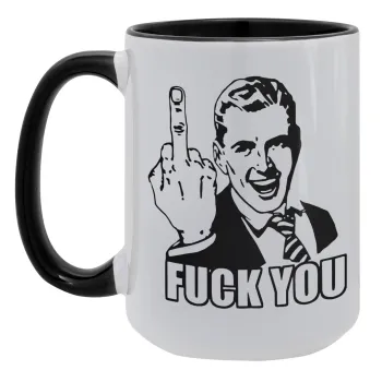 The finger, Κούπα Mega 15oz, κεραμική Μαύρη, 450ml