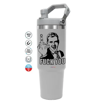 The finger, ΓΚΡΙ χρώματος Θερμός Ανοξείδωτο 890ml (30oz) με χερούλι