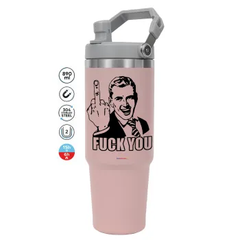 The finger, ΡΟΖ χρώματος Θερμός Ανοξείδωτο 890ml (30oz) με χερούλι