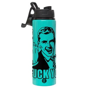 The finger, Metallic water bottle with safety lid, 850ml aluminum