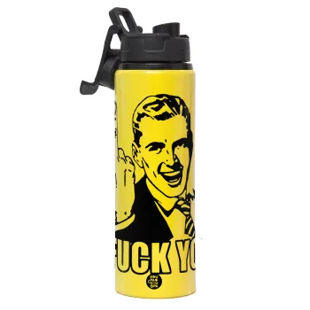 The finger, Metallic water bottle with safety lid, 850ml aluminum