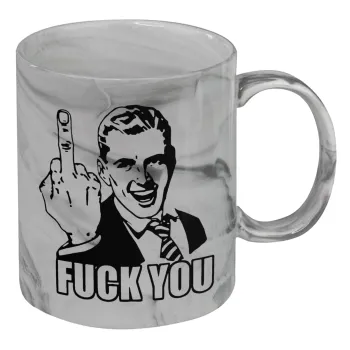 The finger, Mug ceramic marble style, 330ml