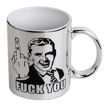 The finger, Κούπα κεραμική, ασημένια καθρέπτης, 330ml