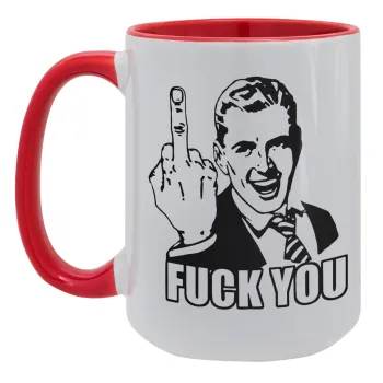 The finger, Κούπα Mega 15oz, κεραμική Κόκκινη, 450ml