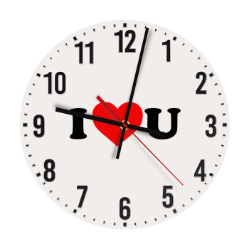 I ❤️ U, Ρολόι τοίχου ξύλινο (30cm)