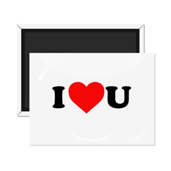 I ❤️ U, Ορθογώνιο μαγνητάκι ψυγείου διάστασης 9x6cm