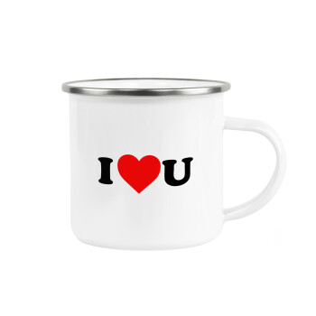I ❤️ U, Metallic enamel cup white 360ml