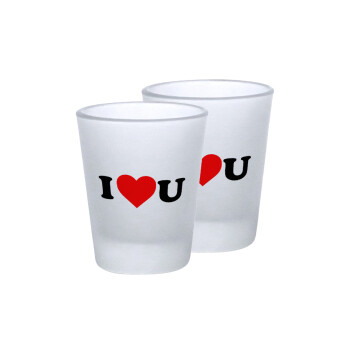 I ❤️ U, Σφηνοπότηρα γυάλινα 45ml του πάγου (2 τεμάχια)