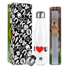 Easter candle, metallic white thermos bottle (500ml) & aromatic flat candle (30cm) (GRAY)