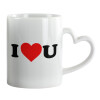 Mug heart handle, ceramic, 330ml