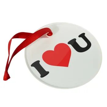 I ❤️ U, Christmas ornament glass 9cm