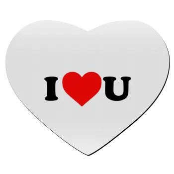 I ❤️ U, Mousepad heart 23x20cm
