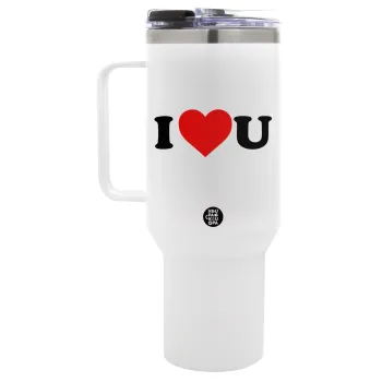I ❤️ U, Mega Stainless steel Tumbler with lid, double wall 1,2L
