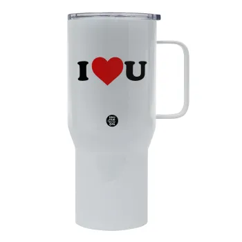 I ❤️ U, Mega Stainless steel Tumbler with lid, double wall 750L