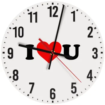 I ❤️ U, Ρολόι τοίχου ξύλινο (30cm)