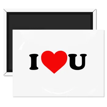 I ❤️ U, Ορθογώνιο μαγνητάκι ψυγείου διάστασης 9x6cm
