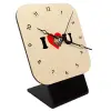 Quartz Table clock in natural wood (10cm)