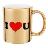 Mug ceramic, gold mirror, 330ml