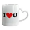 Mug heart handle, ceramic, 330ml