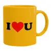 Ceramic coffee mug yellow, 330ml