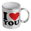 Mug ceramic, silver mirror, 330ml
