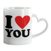 Mug heart handle, ceramic, 330ml
