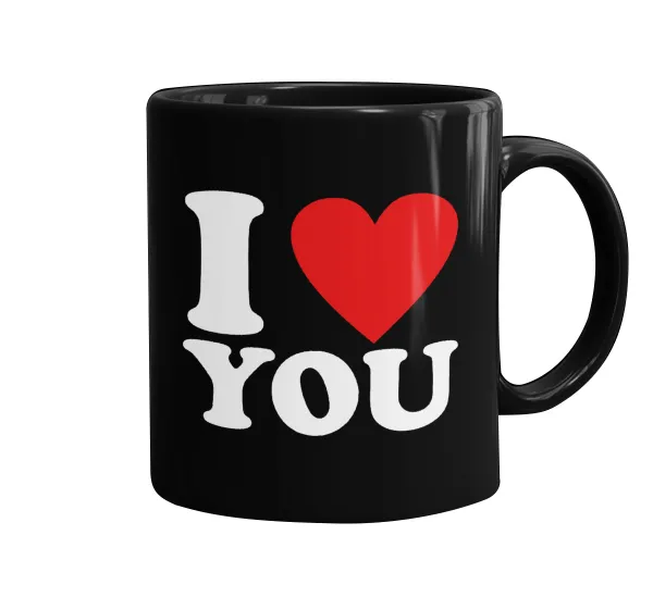 I LOVE YOU — Κούπα Μαύρη, κεραμική, 330ml