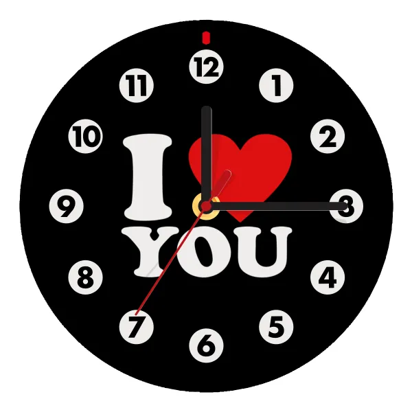 I LOVE YOU — Ρολόι τοίχου ξύλινο (20cm)