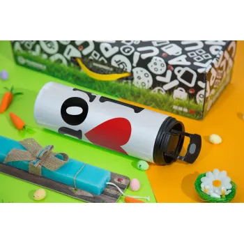 I LOVE YOU, Πασχαλινή Λαμπάδα με Travel Tumbler θερμό με διπλό καπάκι (600ml, BPA free) & κερί αρωματικό πλακέ (30cm) (ΤΙΡΚΟΥΑΖ)