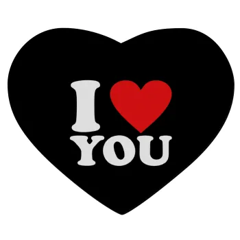 I LOVE YOU, Mousepad heart 23x20cm