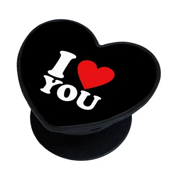 I LOVE YOU, Phone Holders Stand  καρδιά Μαύρο Βάση Στήριξης Κινητού στο Χέρι