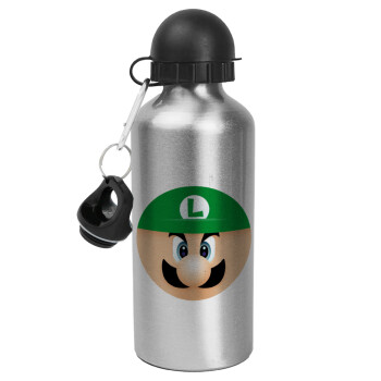 Luigi flat, Metallic water jug, Silver, aluminum 500ml