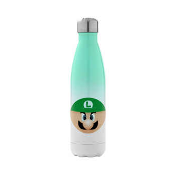 Luigi flat, Metal mug thermos Green/White (Stainless steel), double wall, 500ml