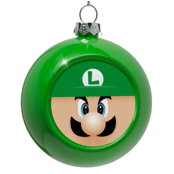 Luigi flat, Green Christmas tree ornament bauble 8cm