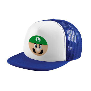Luigi flat, Καπέλο Soft Trucker με Δίχτυ Blue/White 
