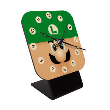 Luigi flat, Επιτραπέζιο ρολόι σε φυσικό ξύλο (10cm)