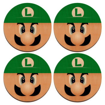 Luigi flat, ΣΕΤ x4 Σουβέρ ξύλινα στρογγυλά plywood (9cm)
