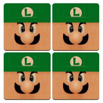 Luigi flat, ΣΕΤ x4 Σουβέρ ξύλινα τετράγωνα plywood (9cm)