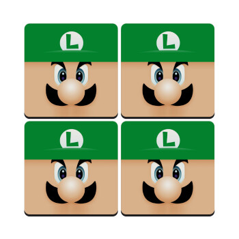 Luigi flat, ΣΕΤ 4 Σουβέρ ξύλινα τετράγωνα (9cm)